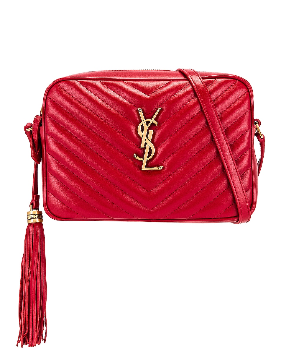 Image 1 of Saint Laurent Medium Lou Monogramme Bag in Rouge Eros