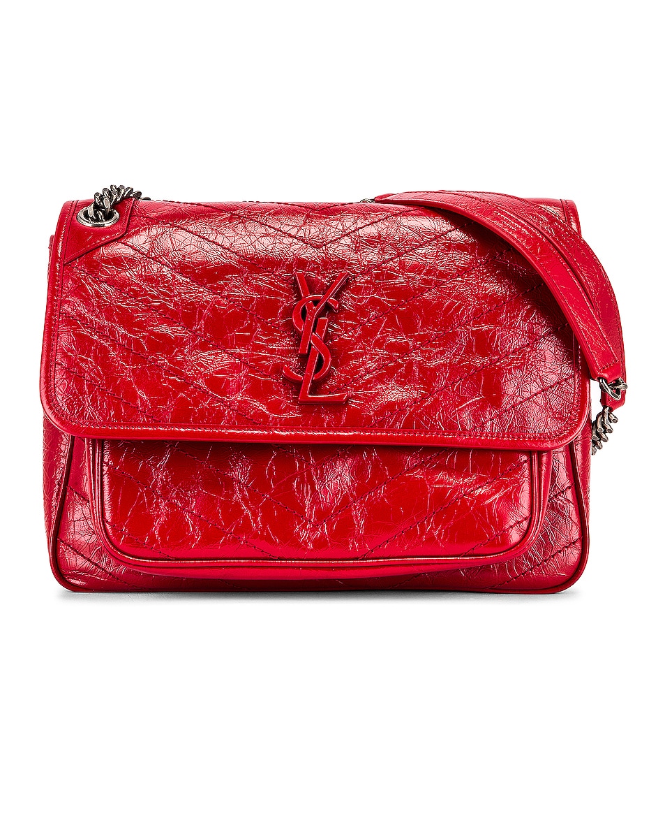 Image 1 of Saint Laurent Medium Niki Chain Bag in Rouge Eros