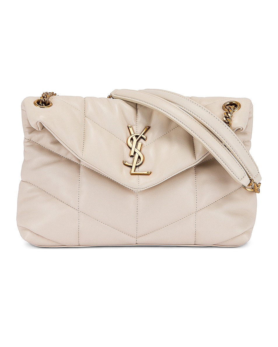 Saint Laurent Small Loulou Monogramme Bag In Crema Soft
