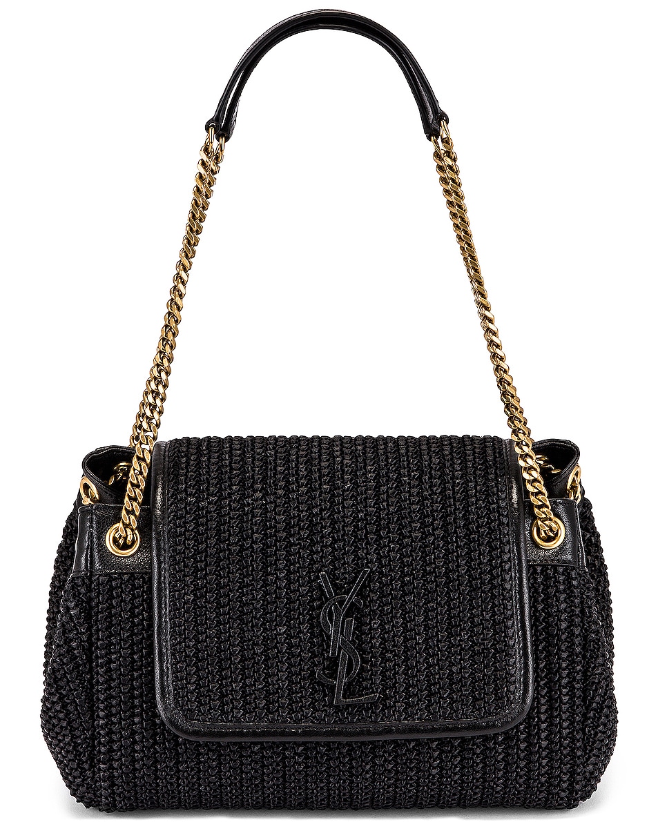 ysl raffia shoulder bag