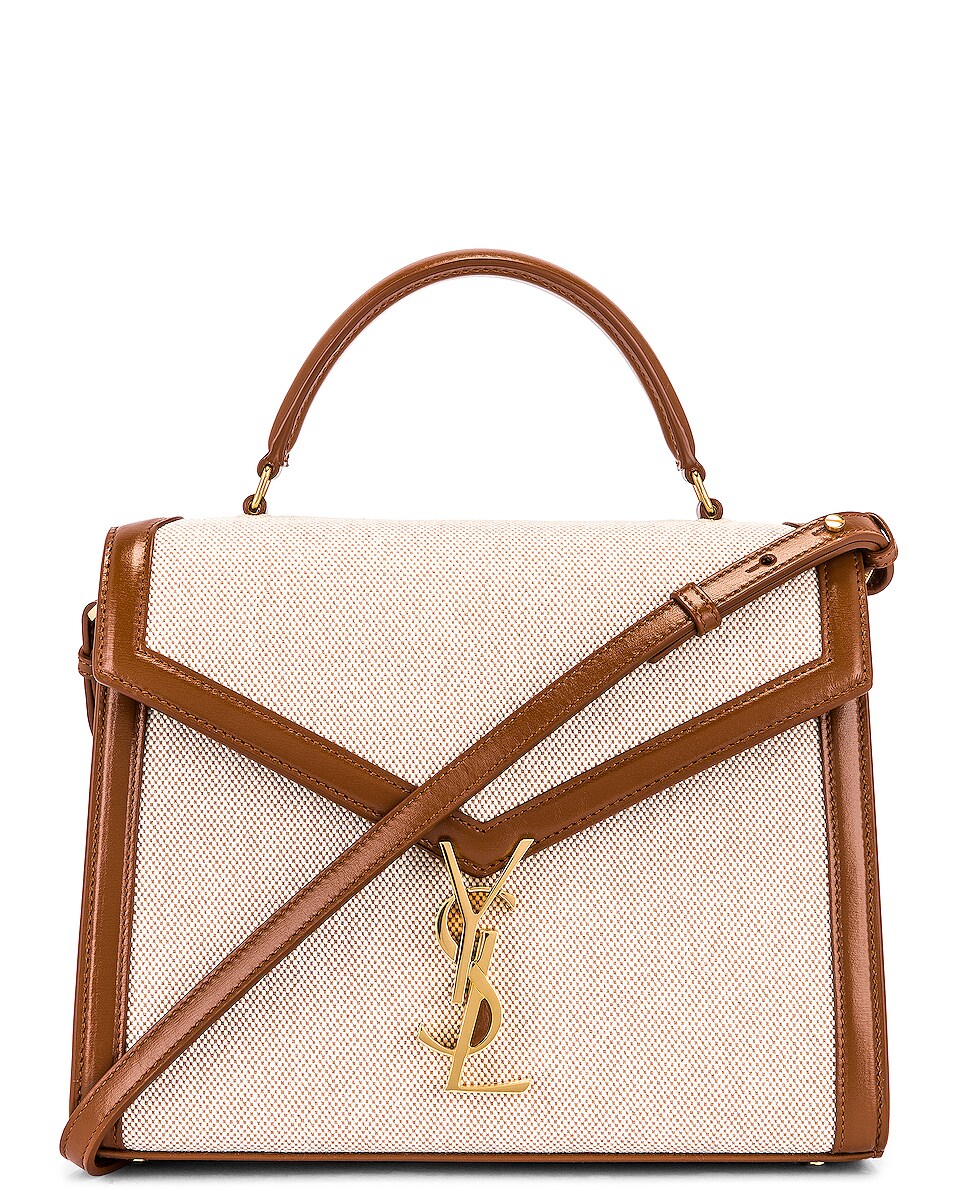 Image 1 of Saint Laurent Cassandra Monogramme Bag in Natural & Beige & Brick