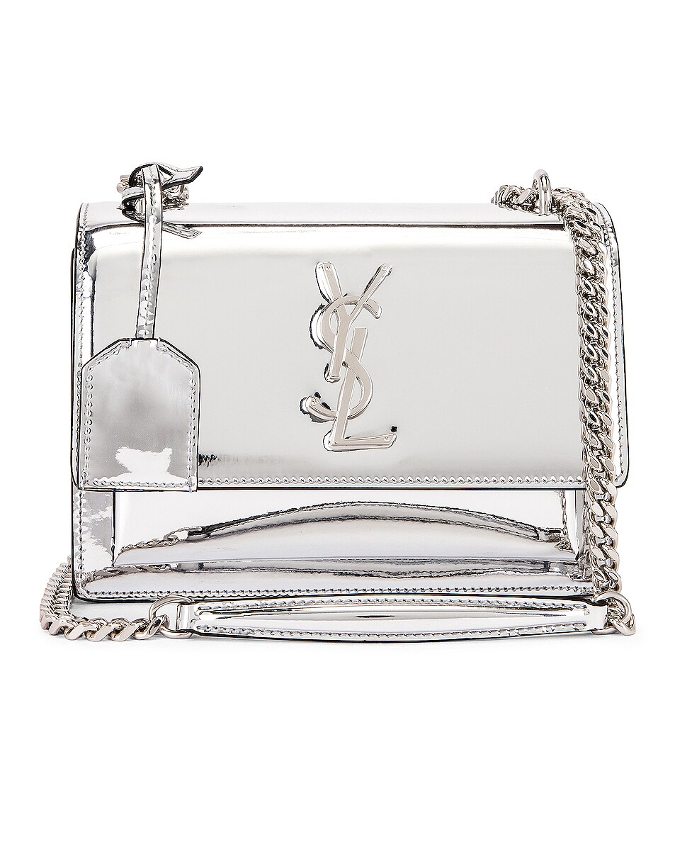 Image 1 of Saint Laurent Small Sunset Monogramme Bag in Silver