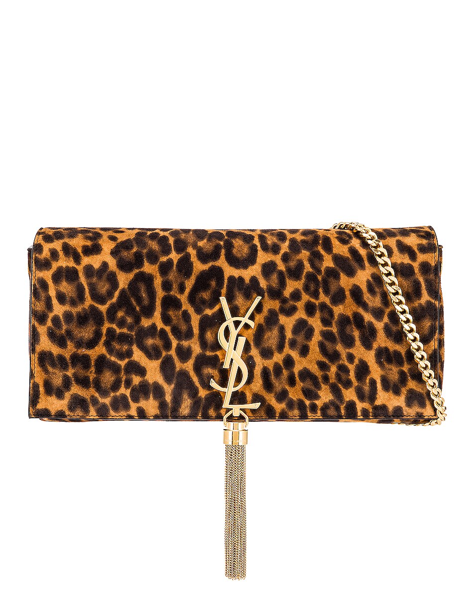 Image 1 of Saint Laurent Kate Monogramme Leopard Bag in Manto Naturale