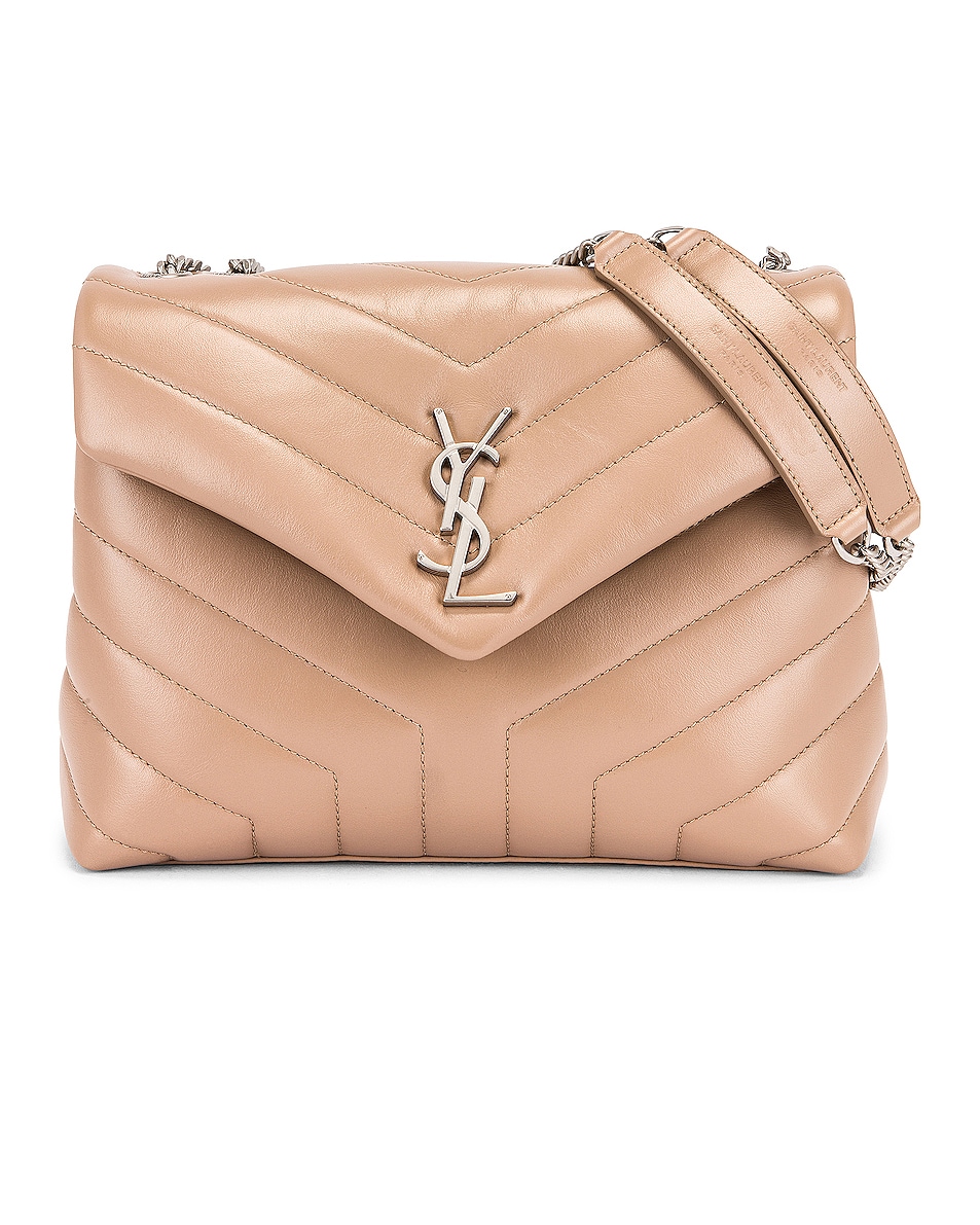 Image 1 of Saint Laurent Small Loulou Chain Bag in Gold Sand & Gold Sand