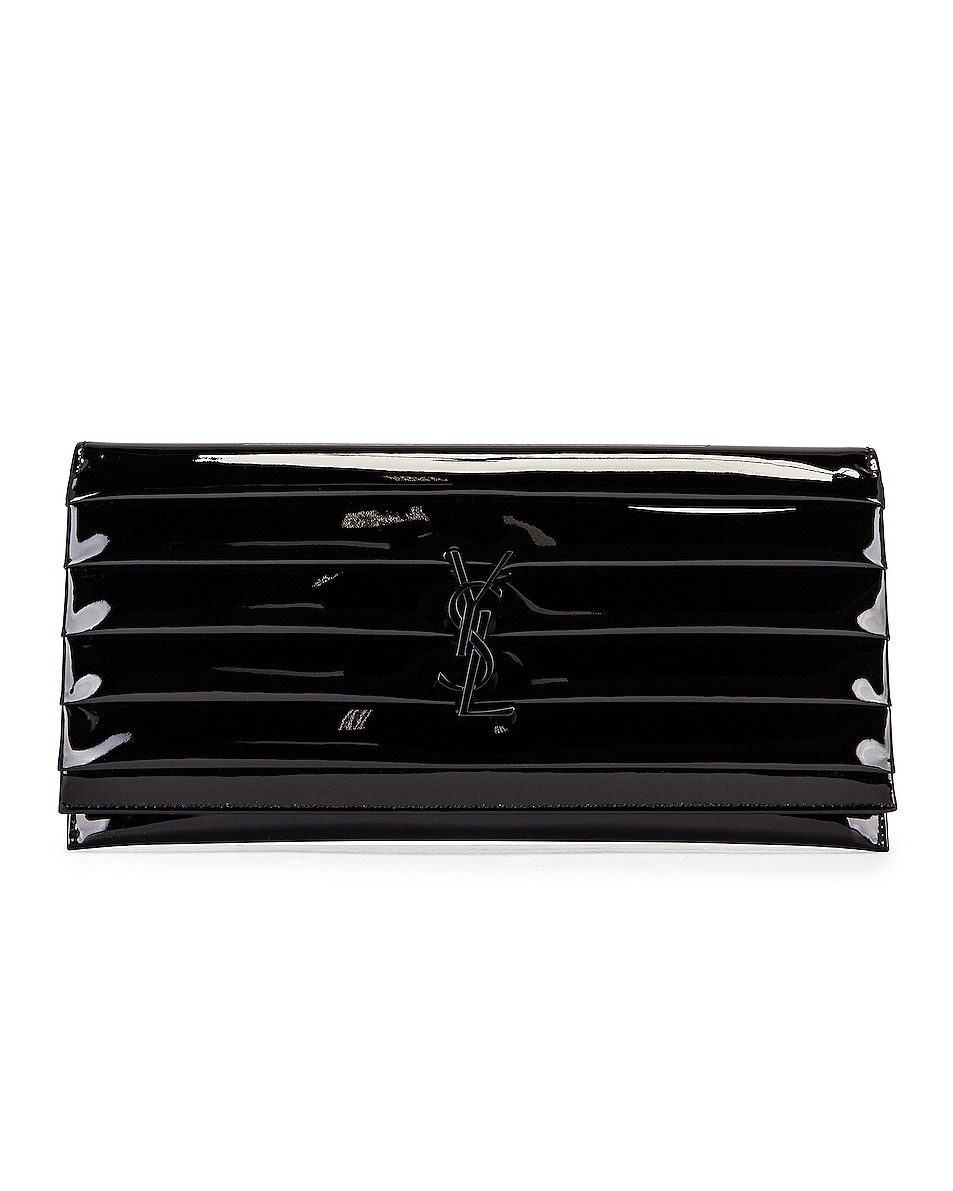 Image 1 of Saint Laurent Patent Leather Smoked Pouch in Nero