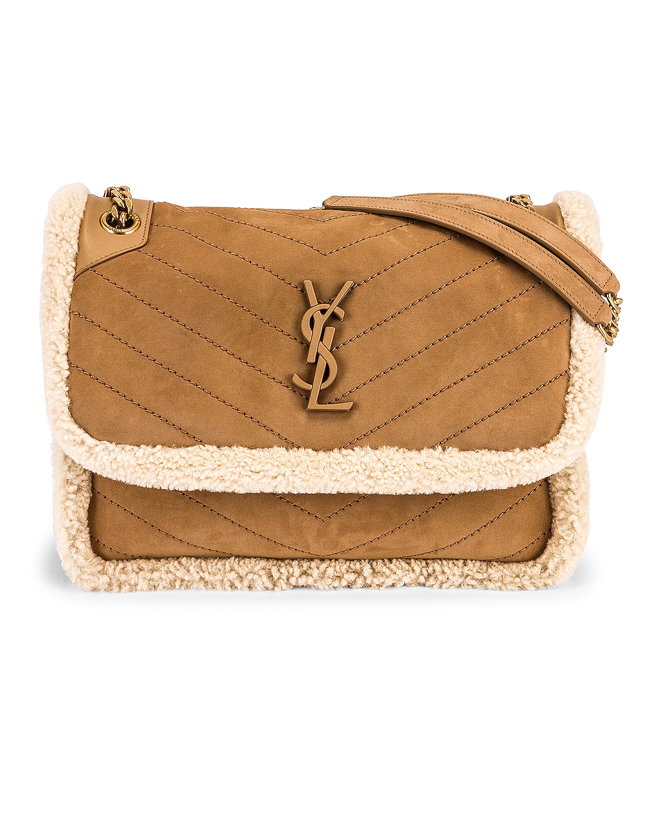 Image 1 of Saint Laurent Medium Niki Chain Bag in Ivory & Natural Tan