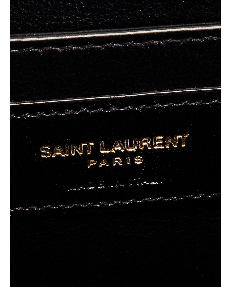 SOLFERINO SMALL SATCHEL 19 IN BLACK MIX WHITE CALFSKIN GOLD LOGO