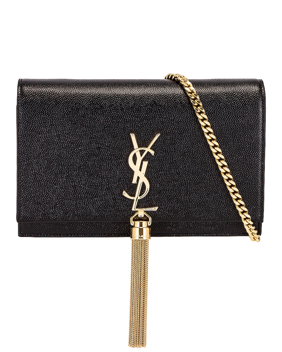 Image 1 of Saint Laurent Small Kate Chain Wallet in Noir