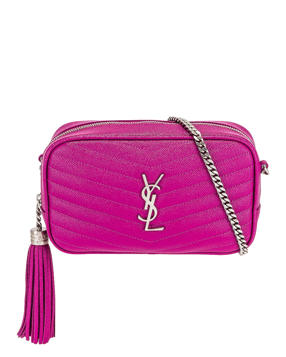 Image 1 of Saint Laurent Mini Lou Bag With Chain in Electric Fuchsia