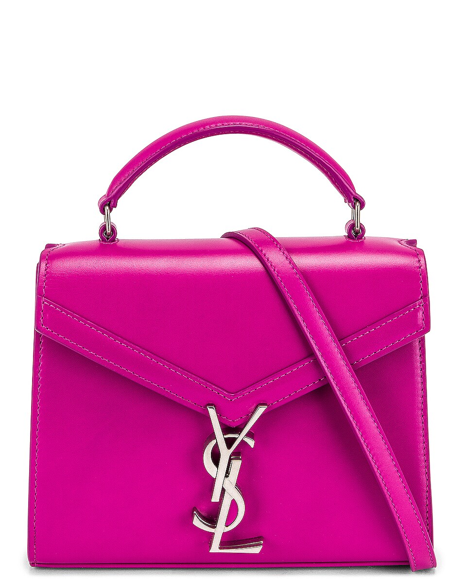 Image 1 of Saint Laurent Mini Cassandra Top Handle Bag in Electric Fuchsia