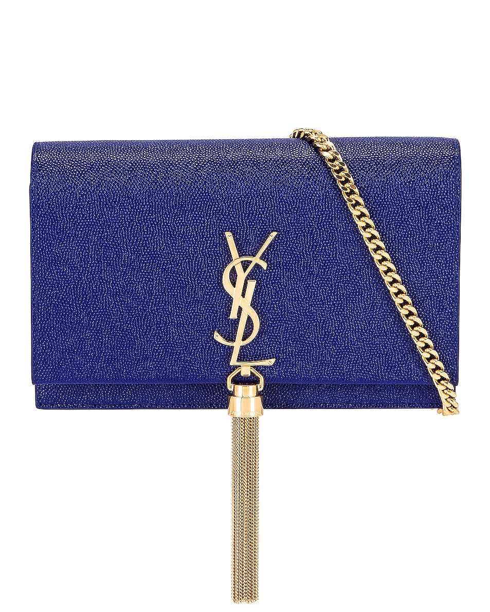 Image 1 of Saint Laurent Kate Chain Wallet in Sapphire Blue