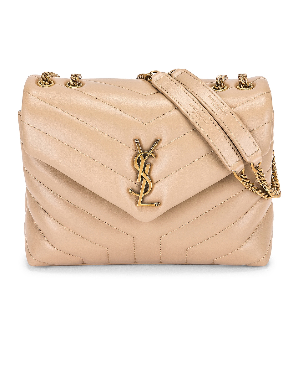 Image 1 of Saint Laurent Small Loulou Chain Bag in Dark Beige