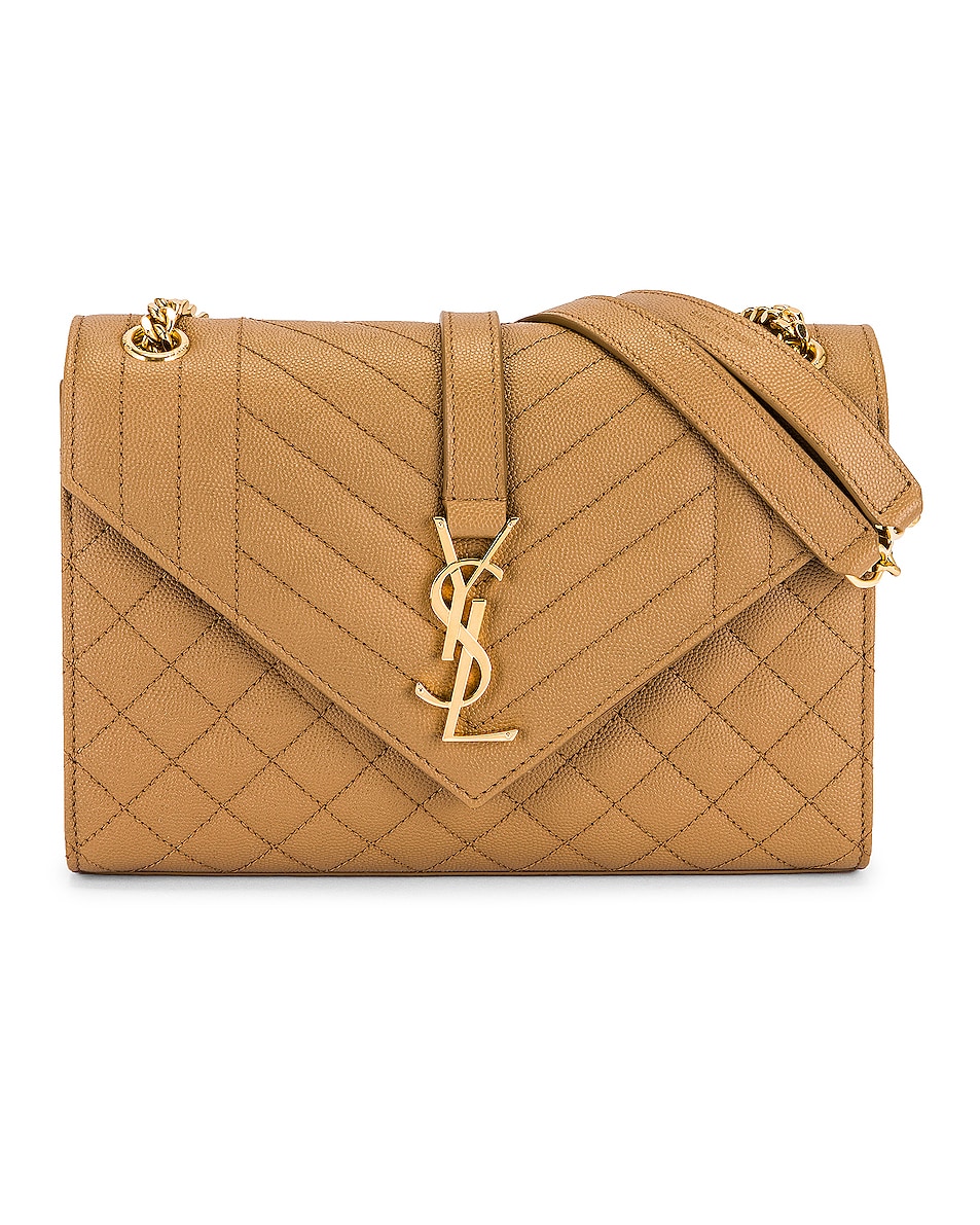 Image 1 of Saint Laurent Medium Envelope Chain Bag in Natural Tan