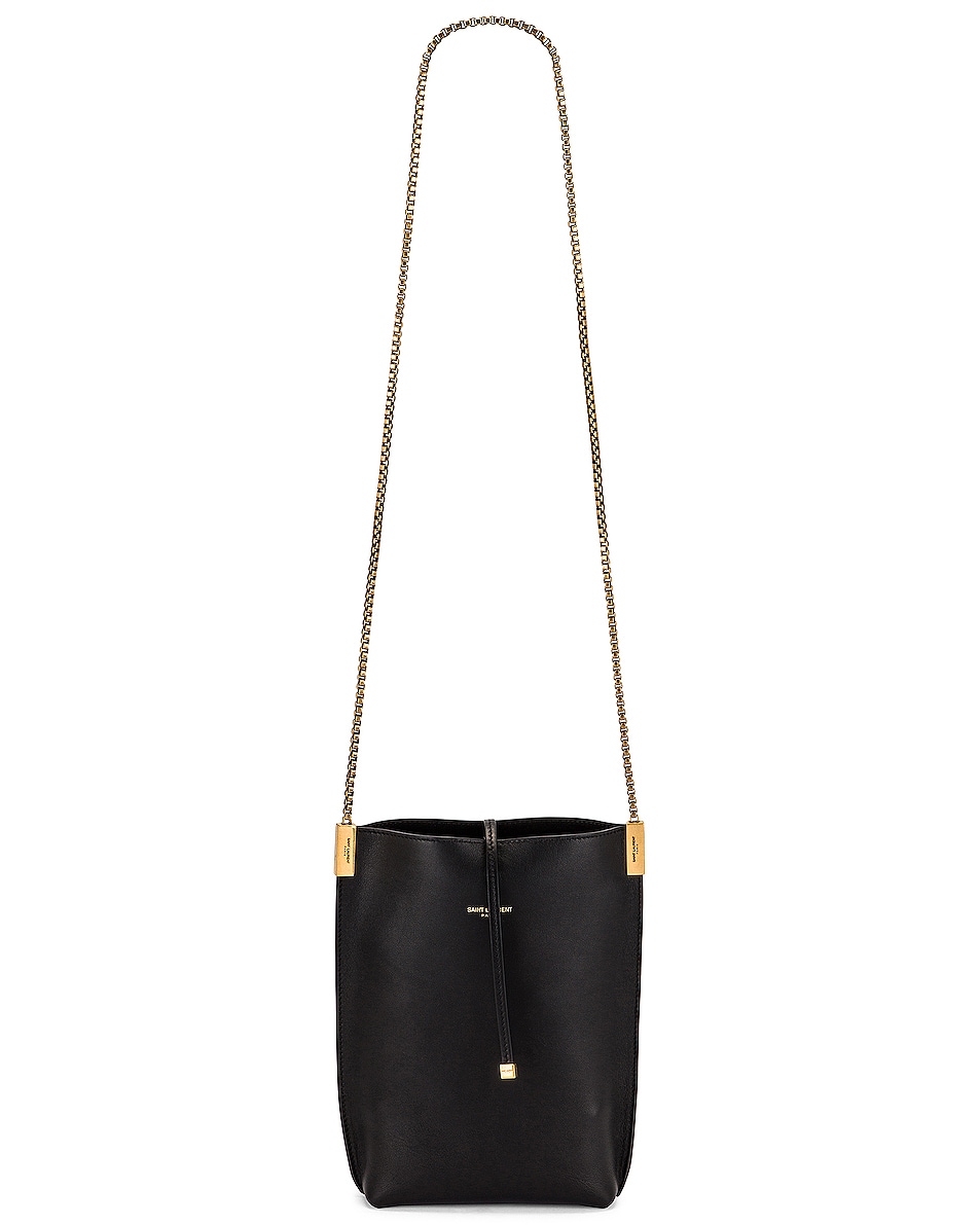 Image 1 of Saint Laurent Mini Suzanne Hobo Chain Bag in Nero