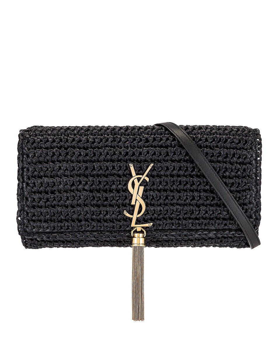 Image 1 of Saint Laurent Chain Wallet Tri Metal Bag in Nero