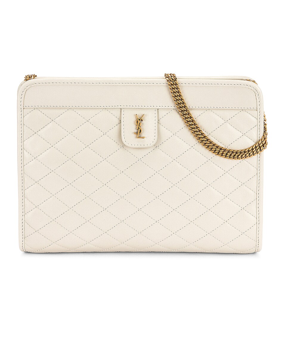 Saint Laurent Victoire Baby Clutch in Blanc Vintage | FWRD