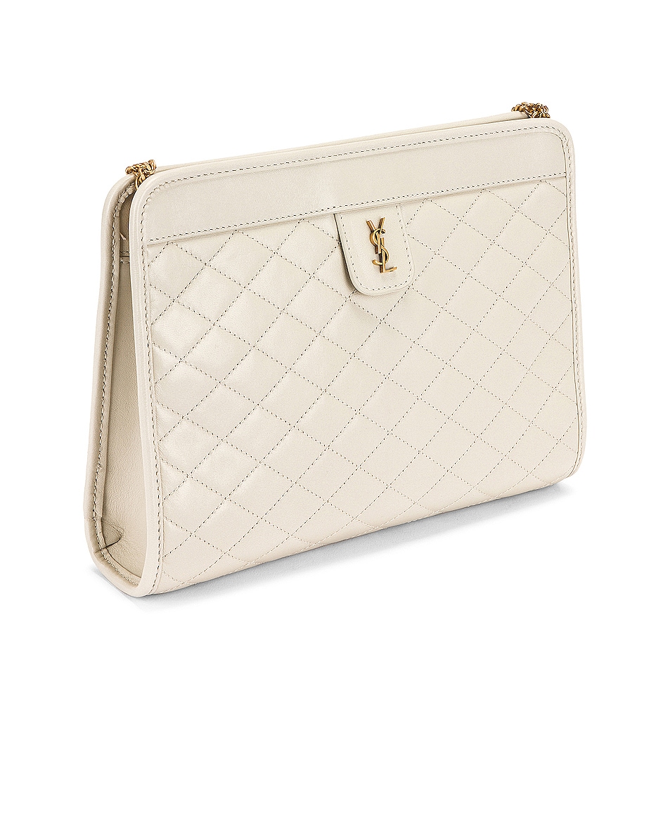 Saint Laurent Victoire Baby Clutch in Blanc Vintage | FWRD