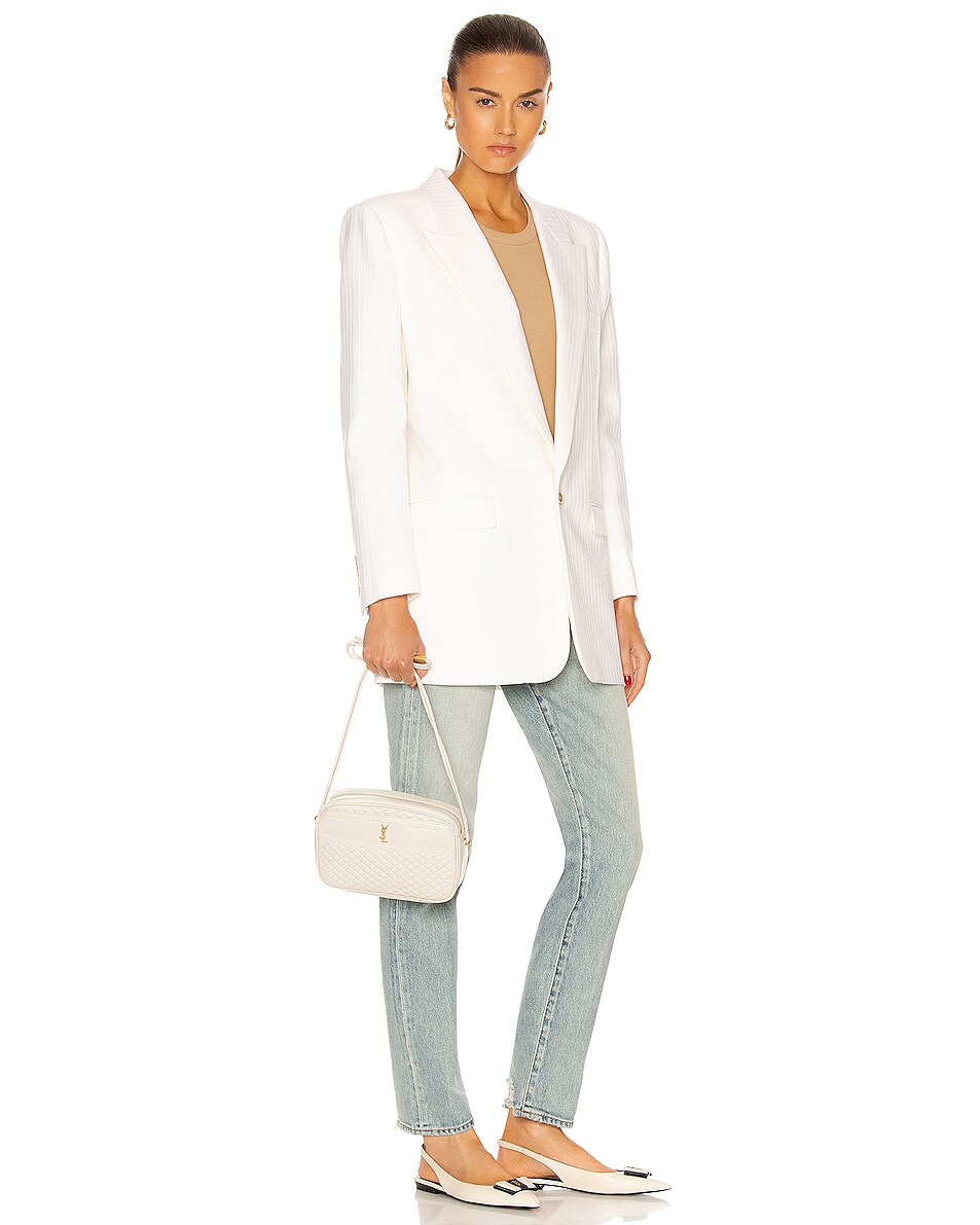 Saint Laurent Victoire Camera Bag in Blanc Vintage FWRD