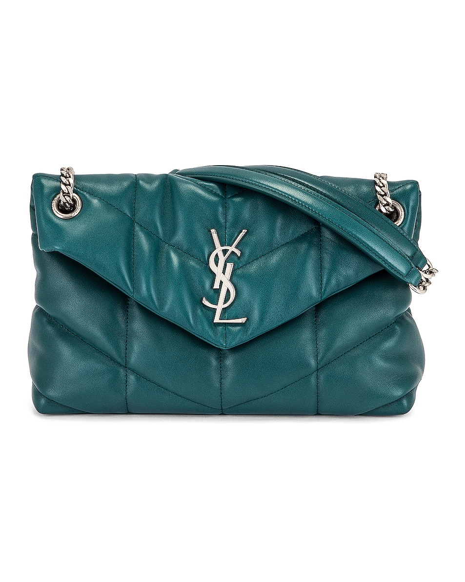Image 1 of Saint Laurent Small Puffer Chain Bag in Vert Canard
