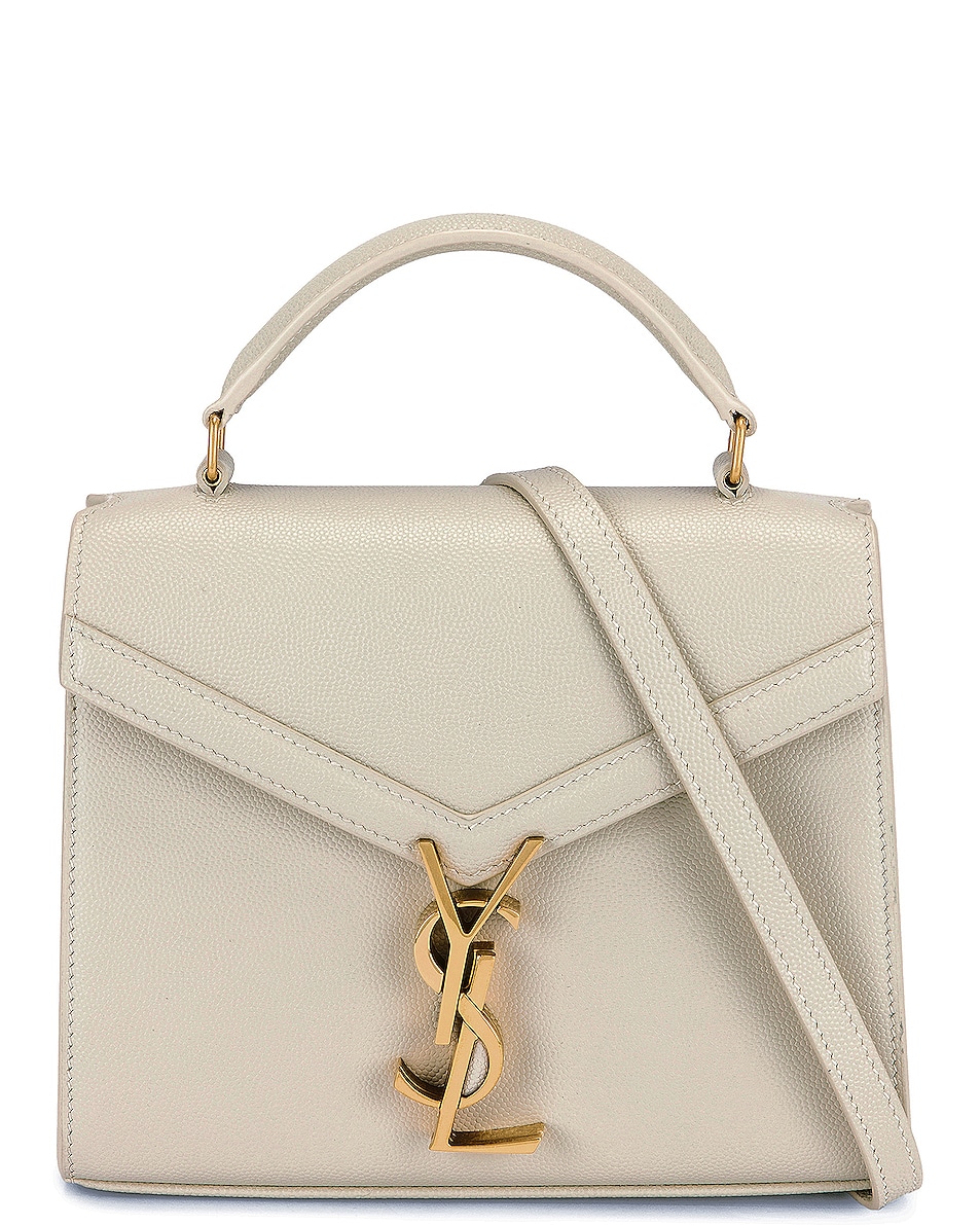 Image 1 of Saint Laurent Mini Cassandra Top Handle Bag in Blanc Vintage