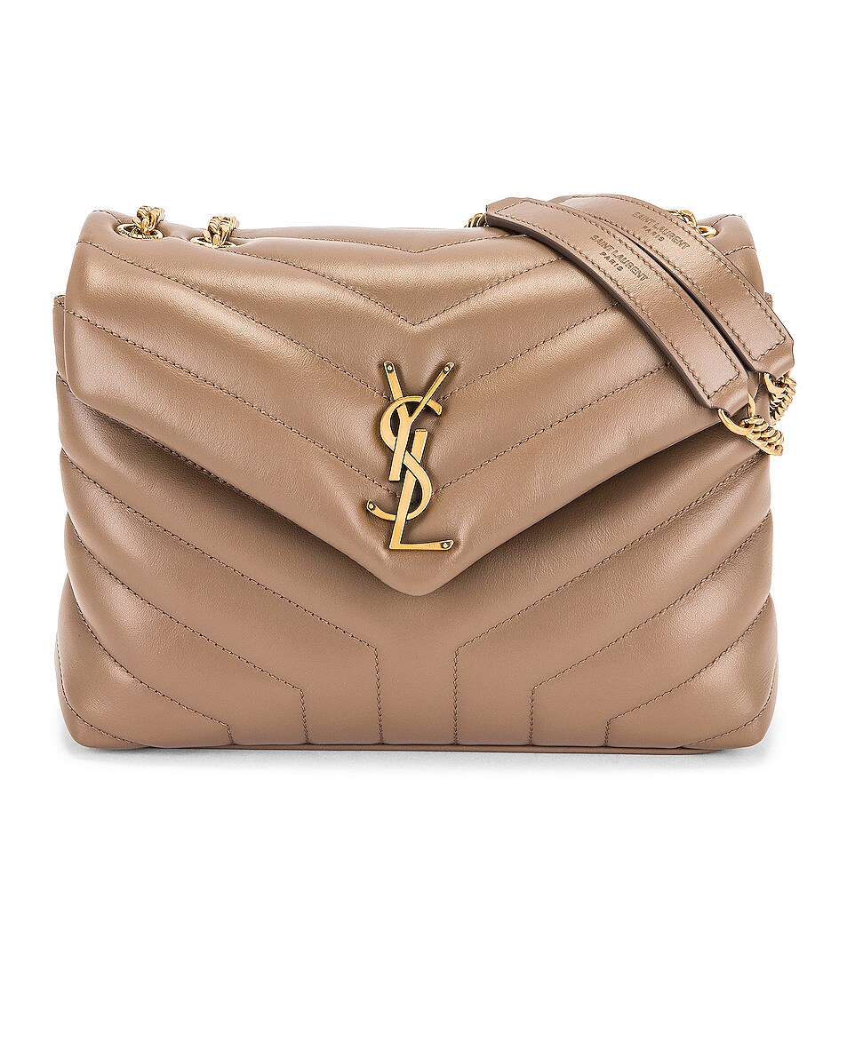 Image 1 of Saint Laurent Small Loulou Chain Bag in Taupe