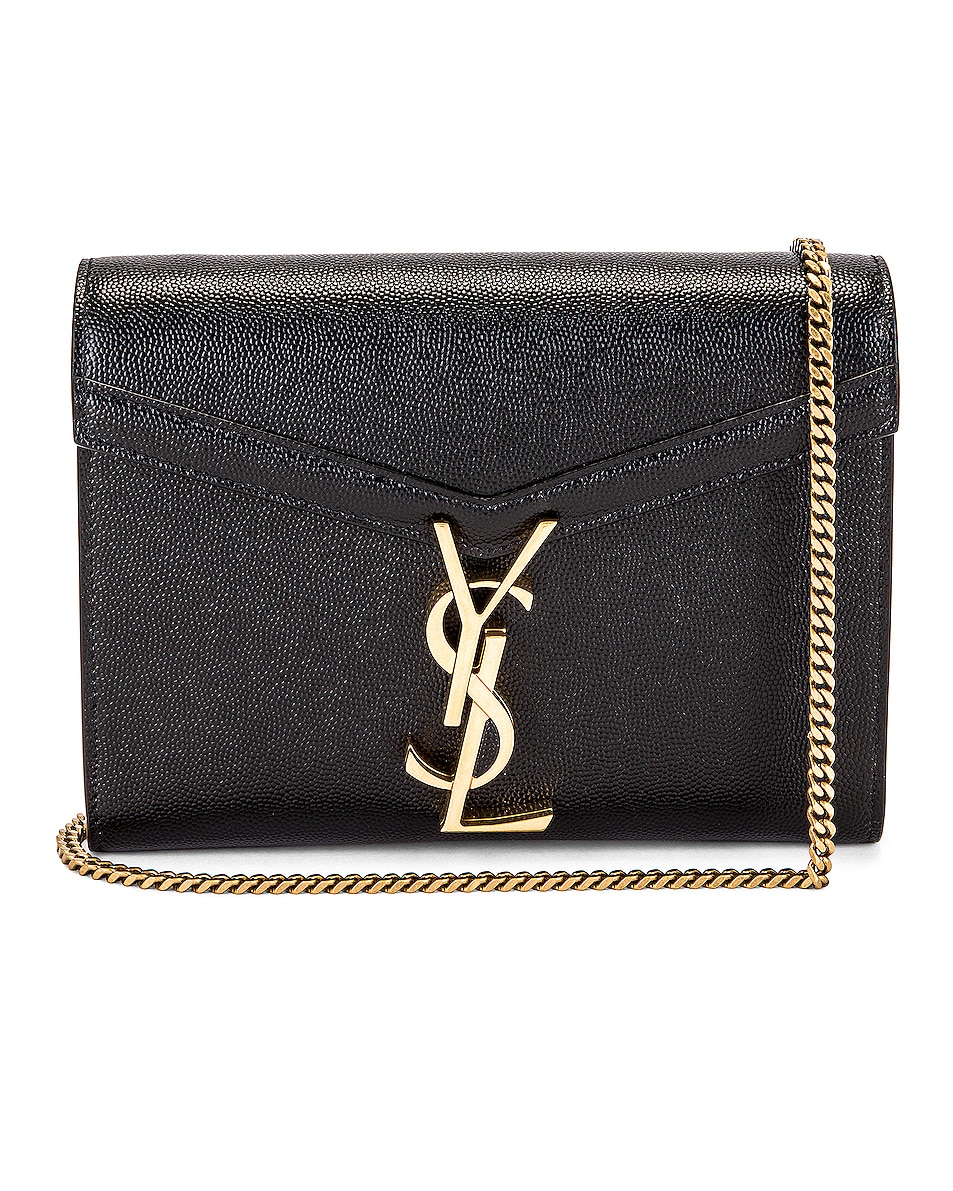Image 1 of Saint Laurent Mini Cassandra Chain Wallet Bag in Nero