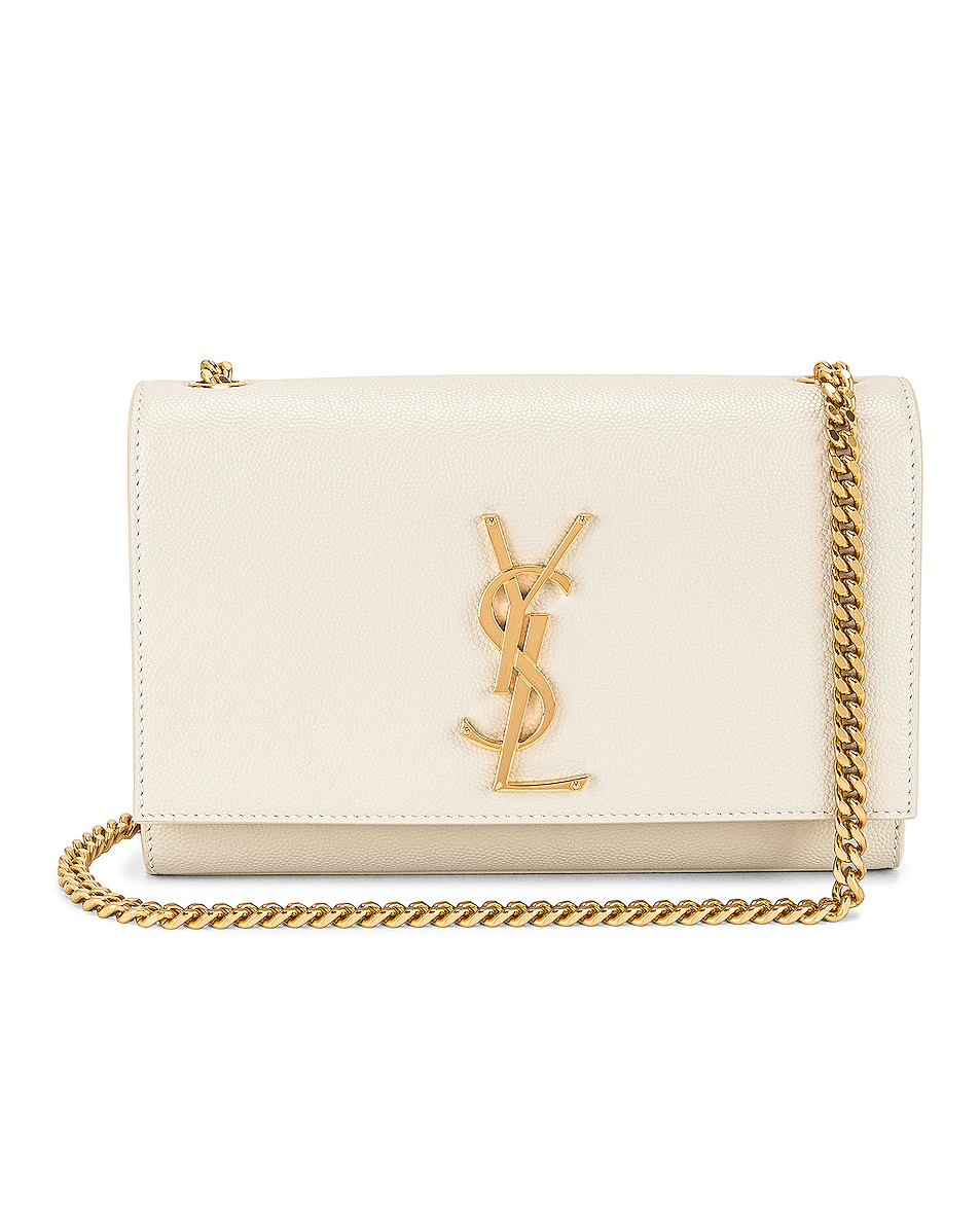 Image 1 of Saint Laurent Small Kate Monogramme Chain Bag in Crema Soft