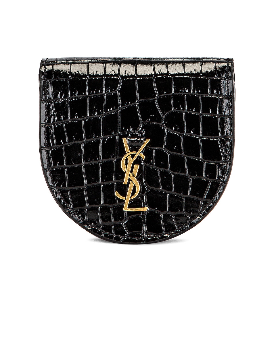 Image 1 of Saint Laurent Baby Kaia Coin Purse with Chain in Nero & Nero