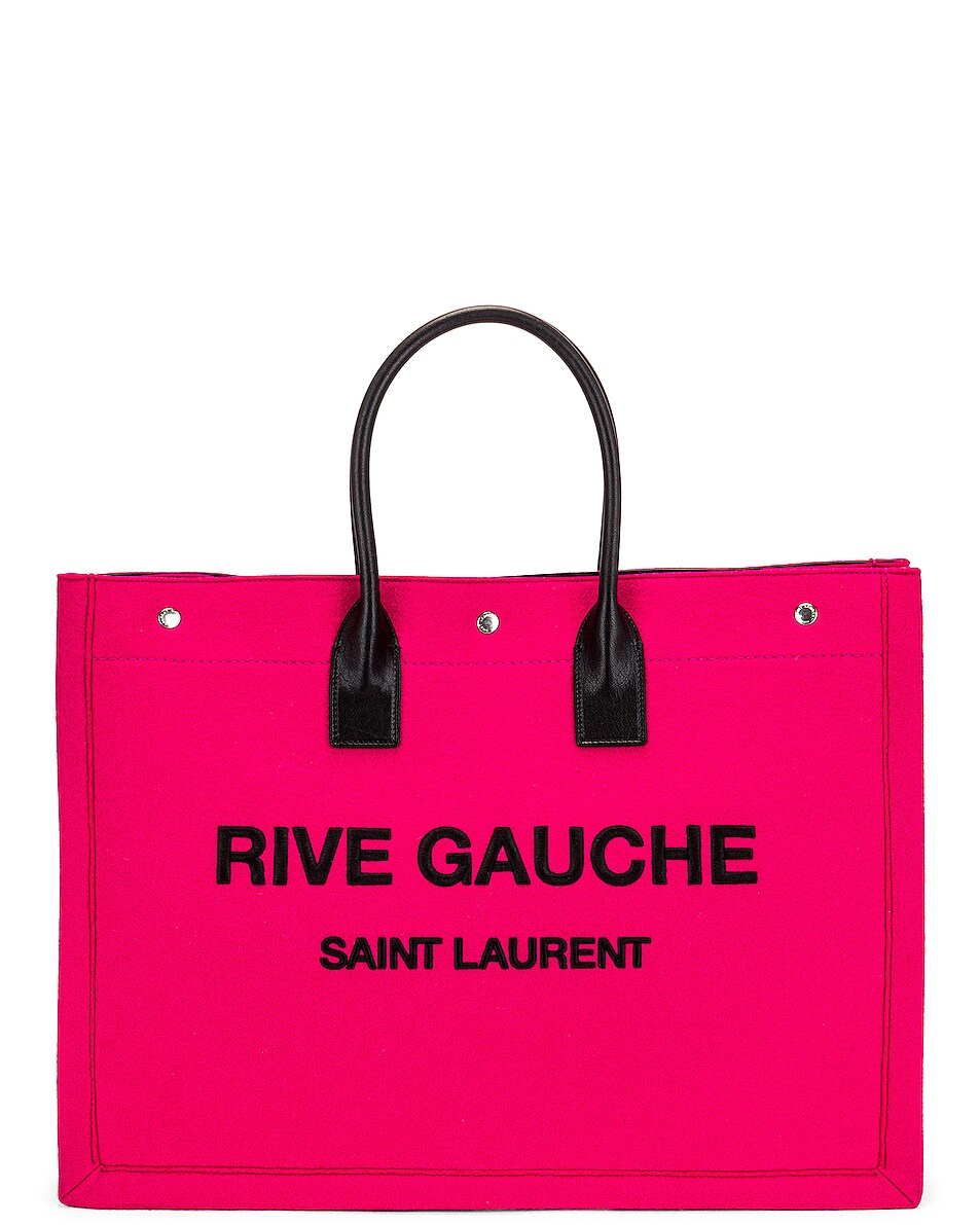 Image 1 of Saint Laurent Rive Gauche Tote Bag in Fuchsia & Nero