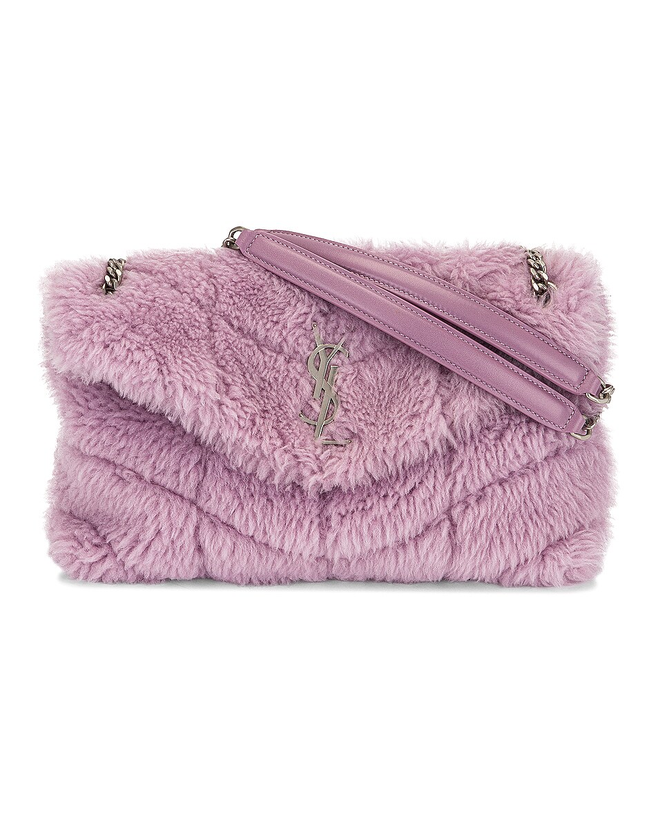 Image 1 of Saint Laurent Small Loulou Puffer Chain Bag in Light Glycine