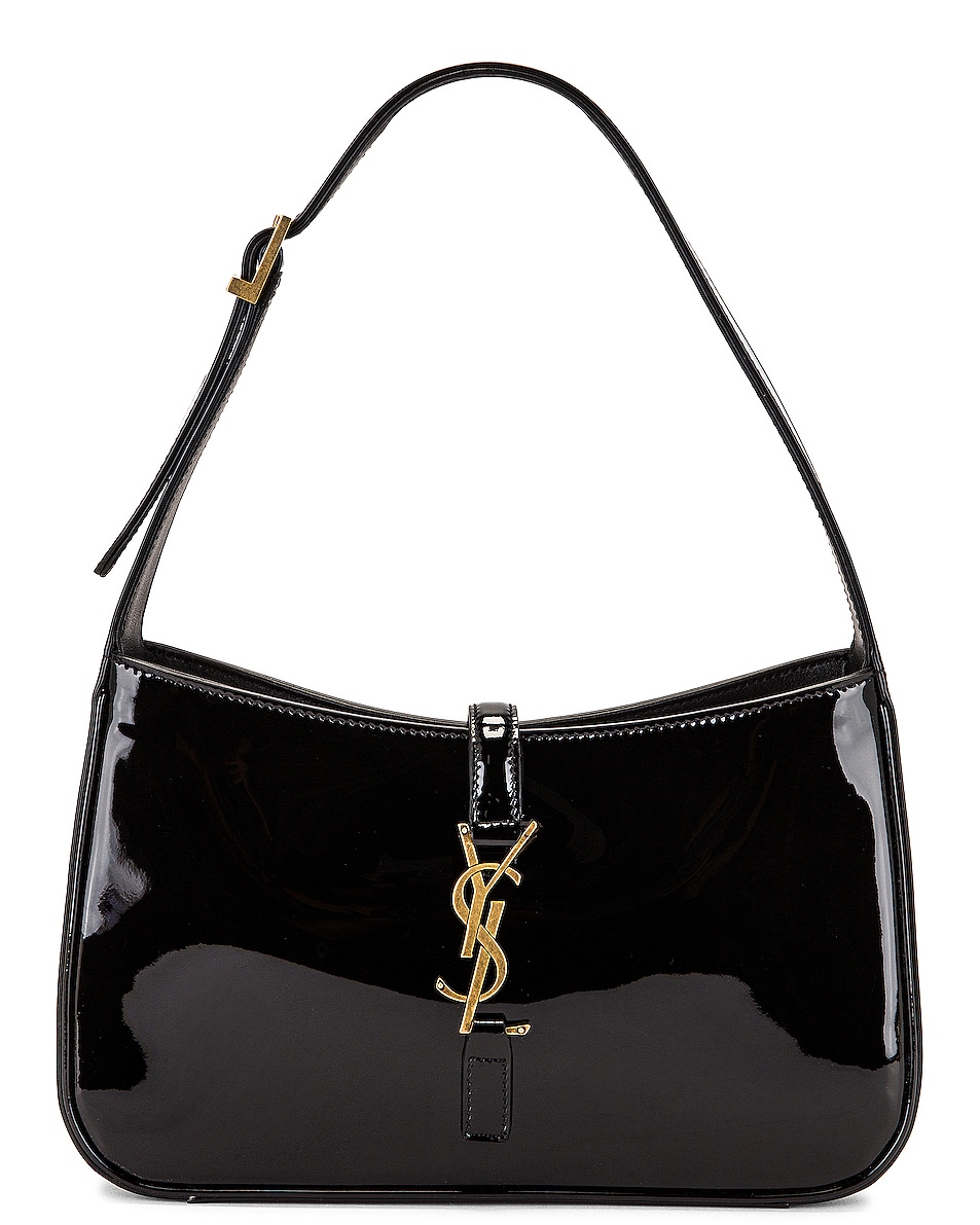 Image 1 of Saint Laurent Le 5 A 7 Patent Hobo Bag in Nero