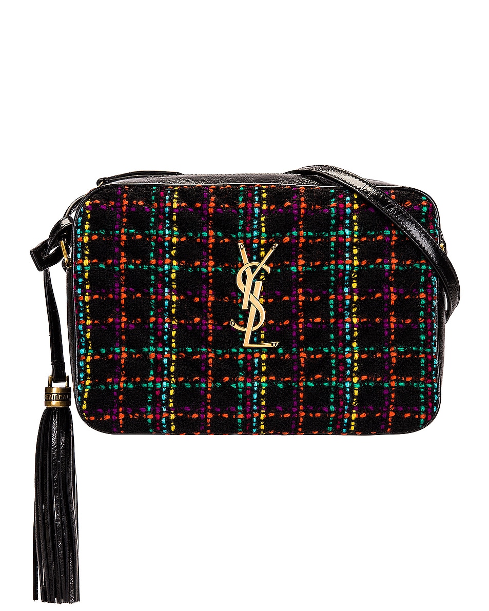 Saint Laurent Medium Lou Bag in Nero & Multicolor FWRD
