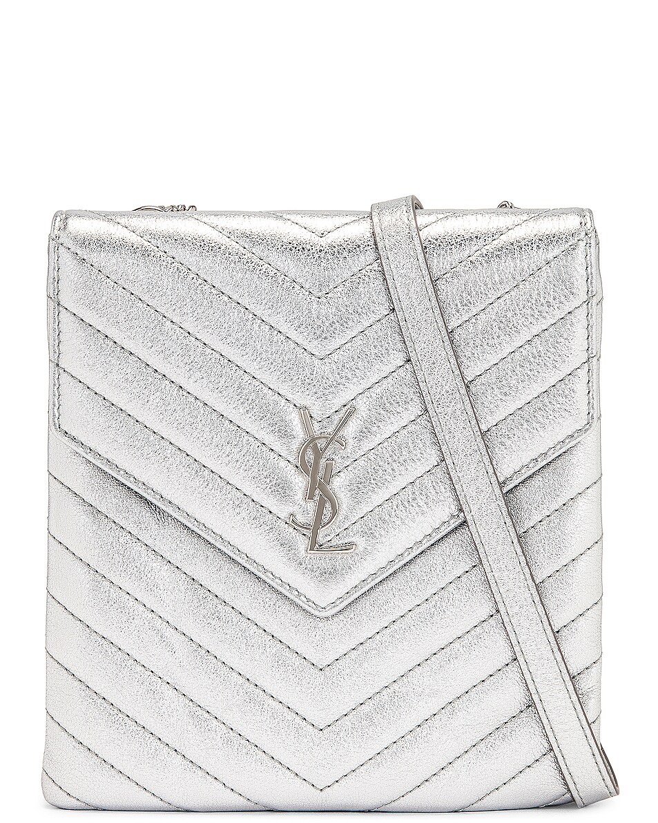 Image 1 of Saint Laurent Double Flap Bag in Argento