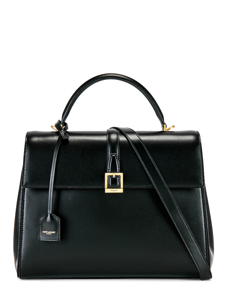 Saint Laurent Fermoir Top Handle Bag in Nero | FWRD