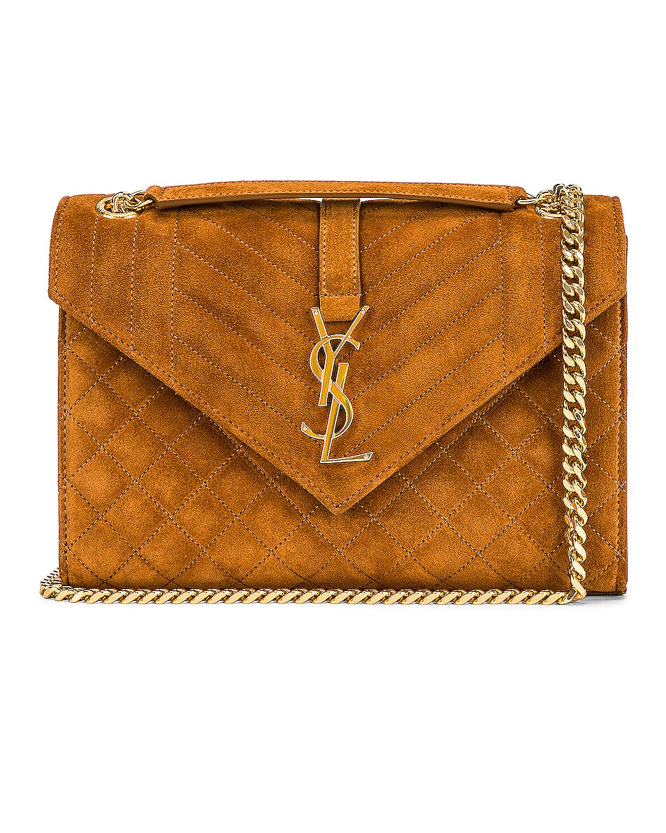 Image 1 of Saint Laurent Medium Envelope Chain Bag in Cinnamon