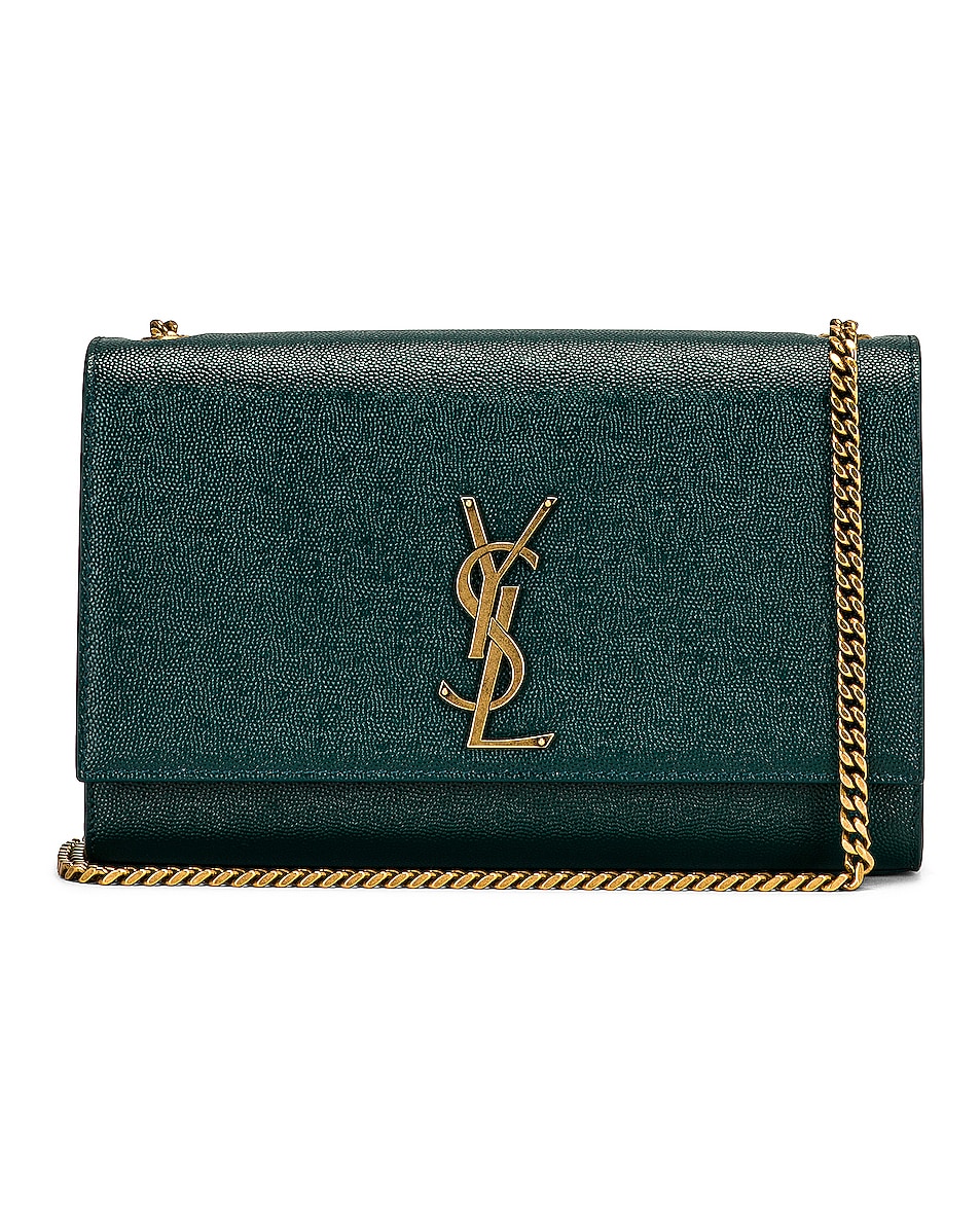 Image 1 of Saint Laurent Medium Kate Chain Bag in Sea Turquoise