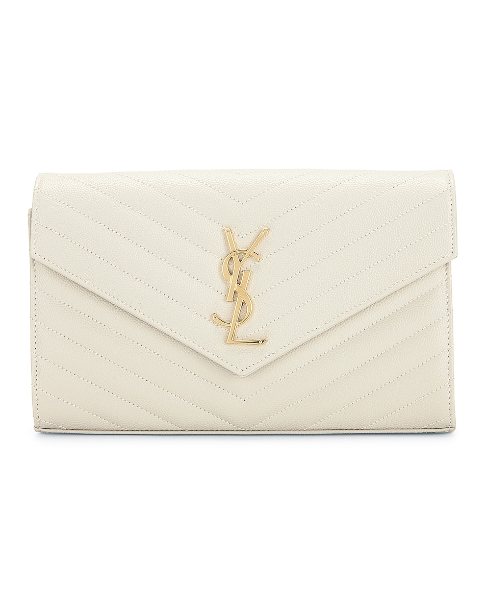 Image 1 of Saint Laurent Classic Chain Wallet Bag in Crema Soft