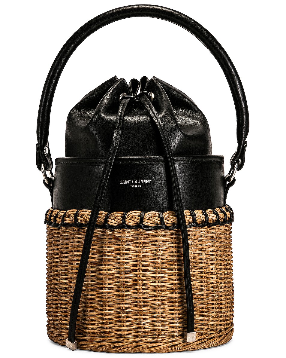 Image 1 of Saint Laurent Small Bucket Bag in Nero & Naturale