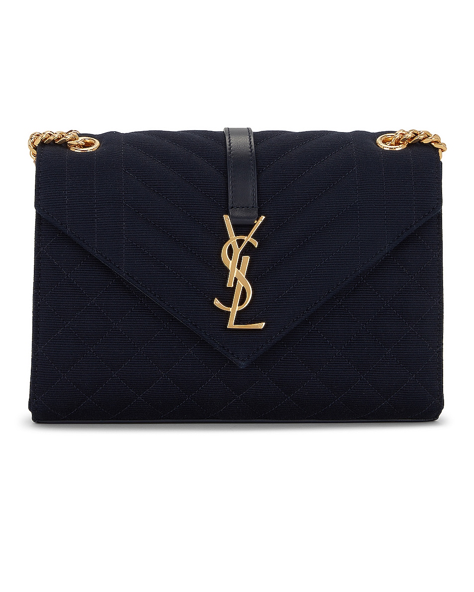 Image 1 of Saint Laurent Medium Envelope Chain Bag in Deeply Blue