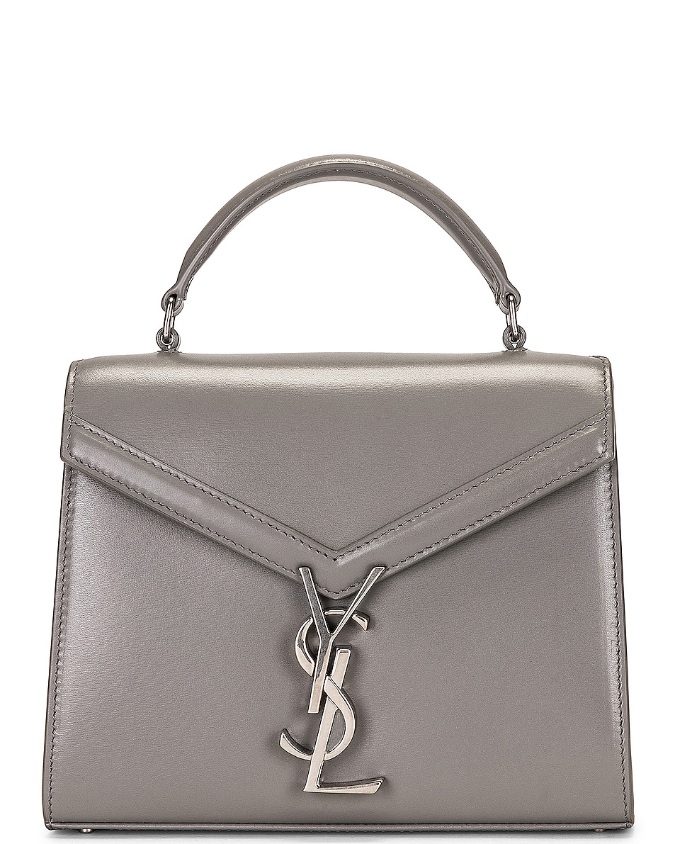 Image 1 of Saint Laurent Mini Cassandra Top Handle Bag in Stone Grey