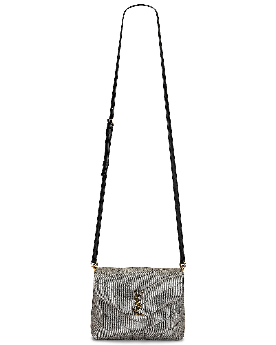 Image 1 of Saint Laurent Toy Loulou Crossbody Bag in Denim Azur & Light Azur