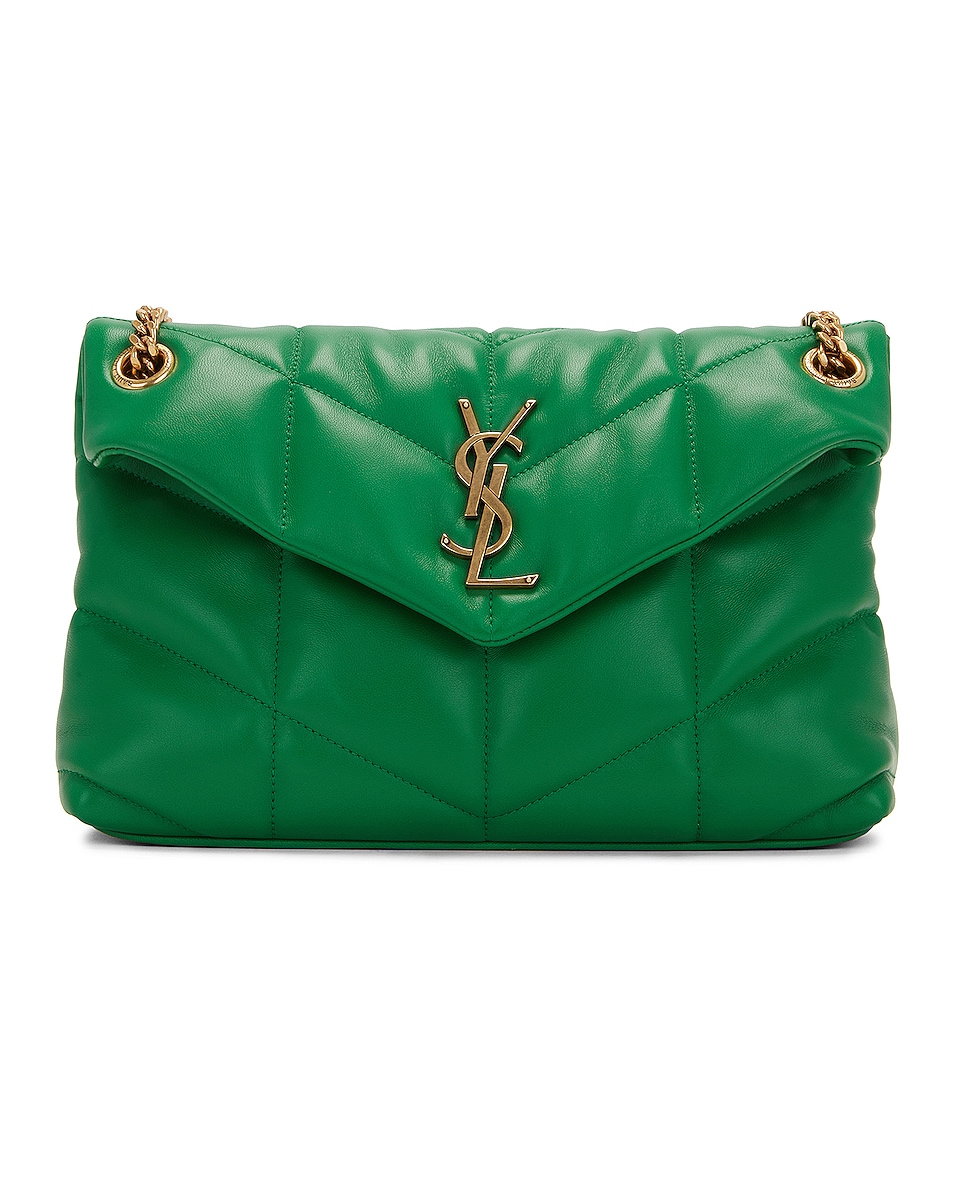 Image 1 of Saint Laurent Small Puffer Monogramme Chain Bag in New Vert Praire