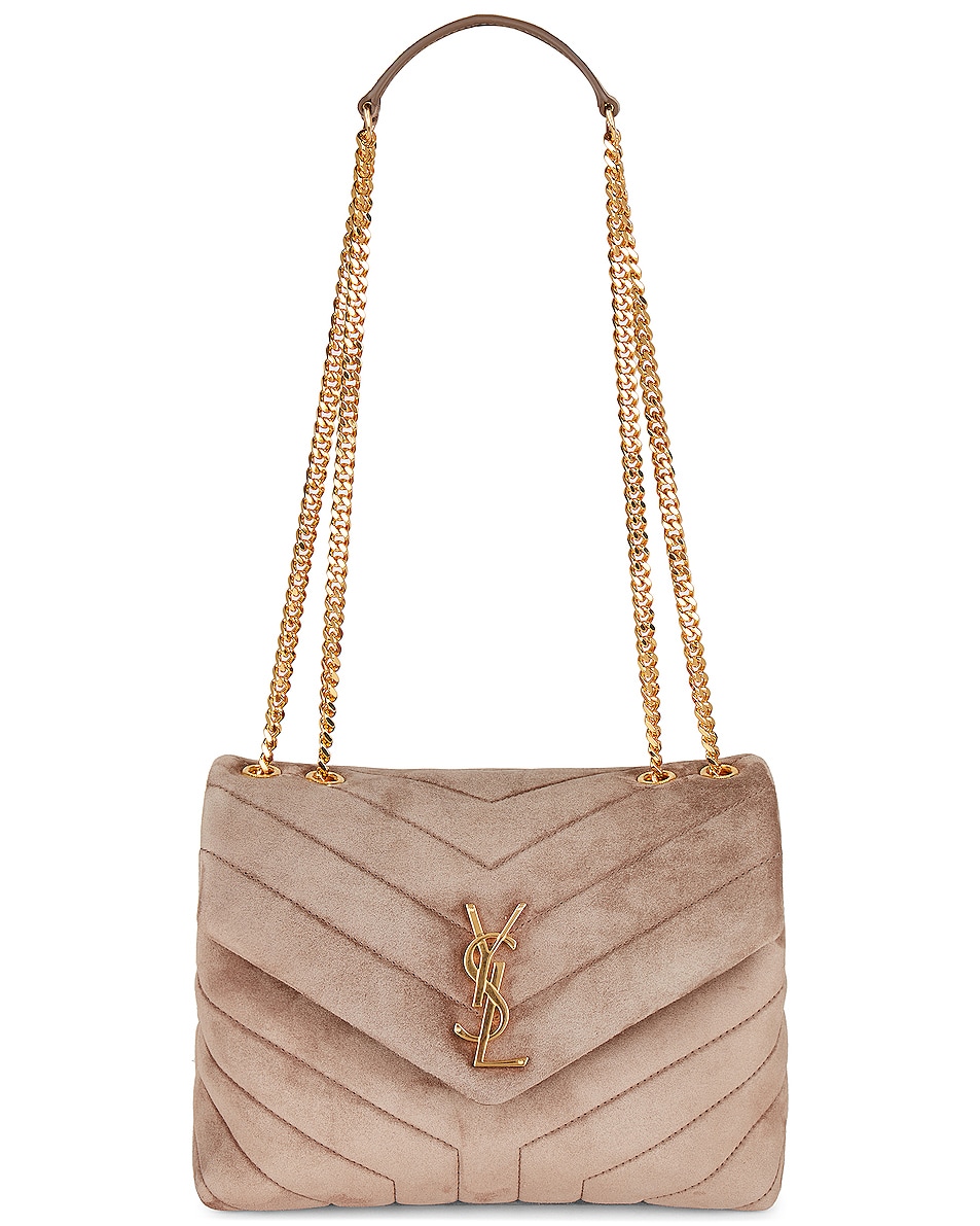 Image 1 of Saint Laurent Suede Loulou Bag in Taupe