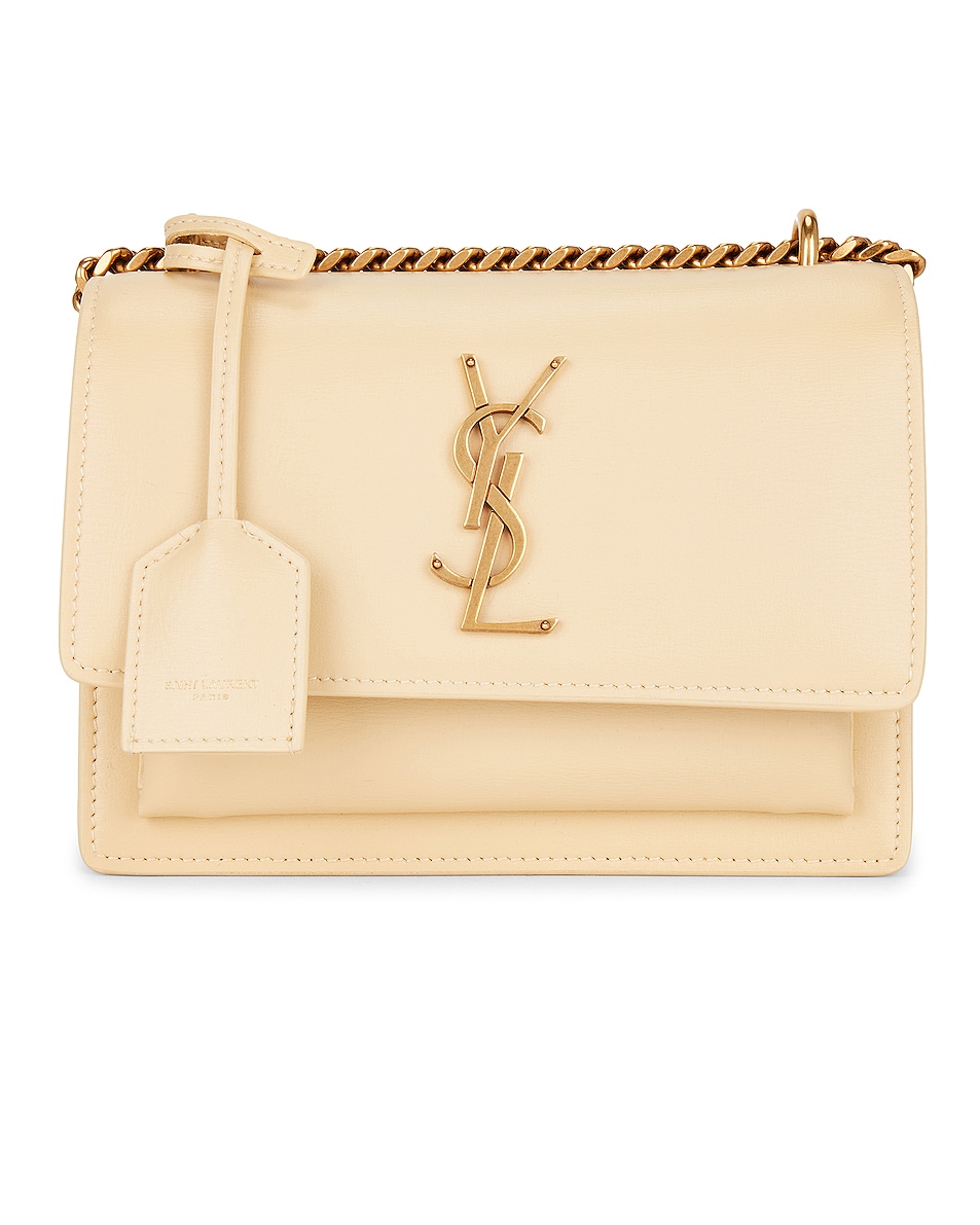 Image 1 of Saint Laurent Small Monogramme Sunset Bag in Jaune Pale
