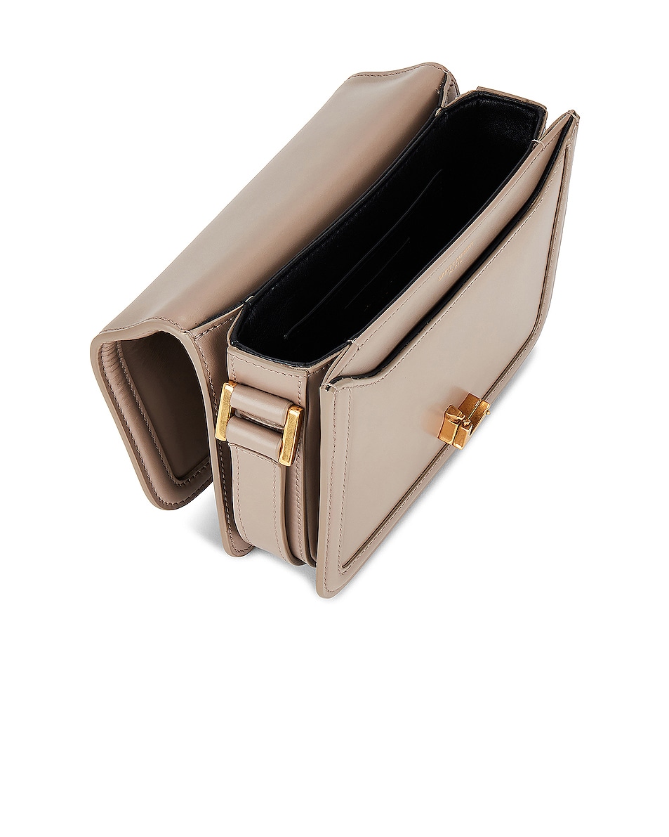 SOLFERINO SMALL SATCHEL 23 IN CERULEAN BLUE CALFSKIN GOLD HARDWARE
