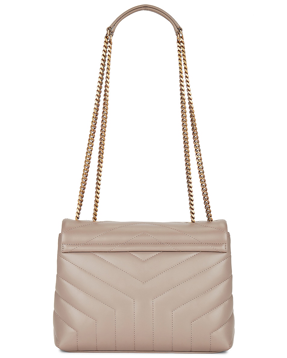 Saint Laurent Small Loulou Chain Bag in Greyish Brown FWRD