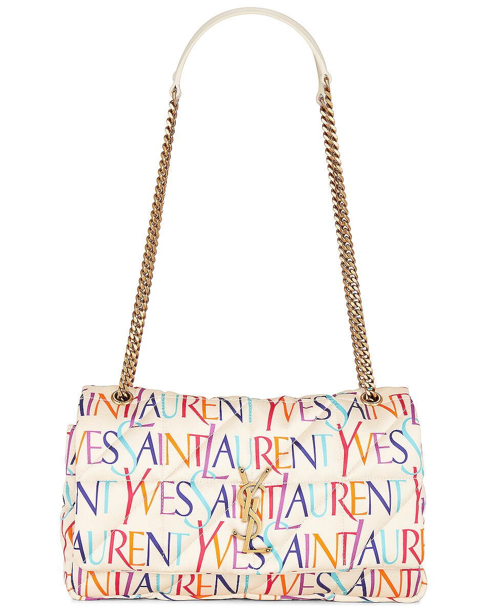Image 1 of Saint Laurent Medium Jamie Chain Bag in Bianco & Multicolor