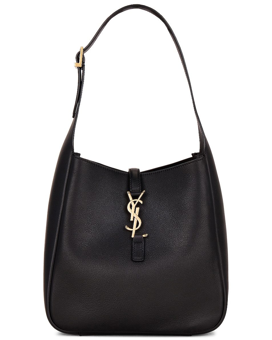 Image 1 of Saint Laurent Small Le 5 A 7 Supple Hobo Bag in Nero
