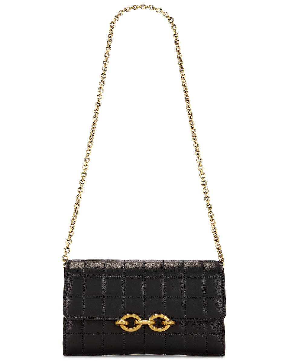 Image 1 of Saint Laurent Le Maillon Wallet On Chain in Nero