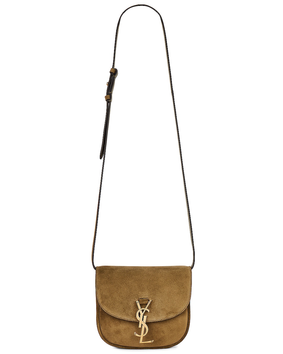 Image 1 of Saint Laurent Small Kaia Satchel Bag in Loden Green & Marron Chocolate